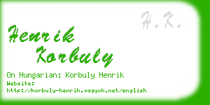 henrik korbuly business card